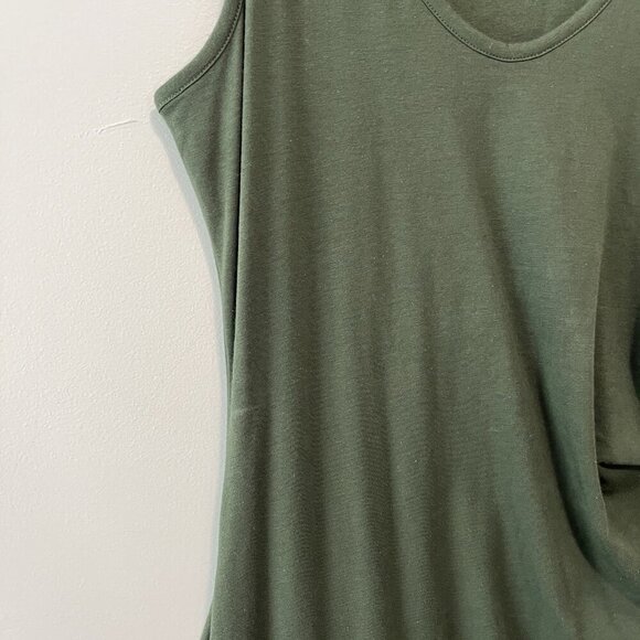 Athleta NWT Della Fitted Green Sleeveless Ruched Side Dress Size Medium - Picture 4 of 9
